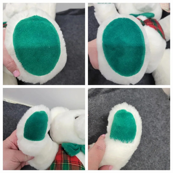 "Vintage T.L. Toys Loveable Holiday Friends Christmas Bear White Plush Male Bear - Picture 11 of 15